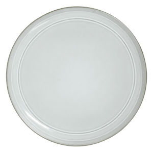 Light grey round side plate with raised concentric rim