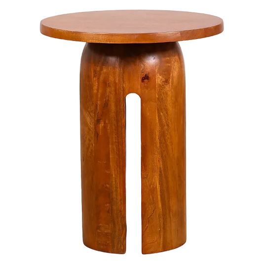 Acacia Wood Round Side Table