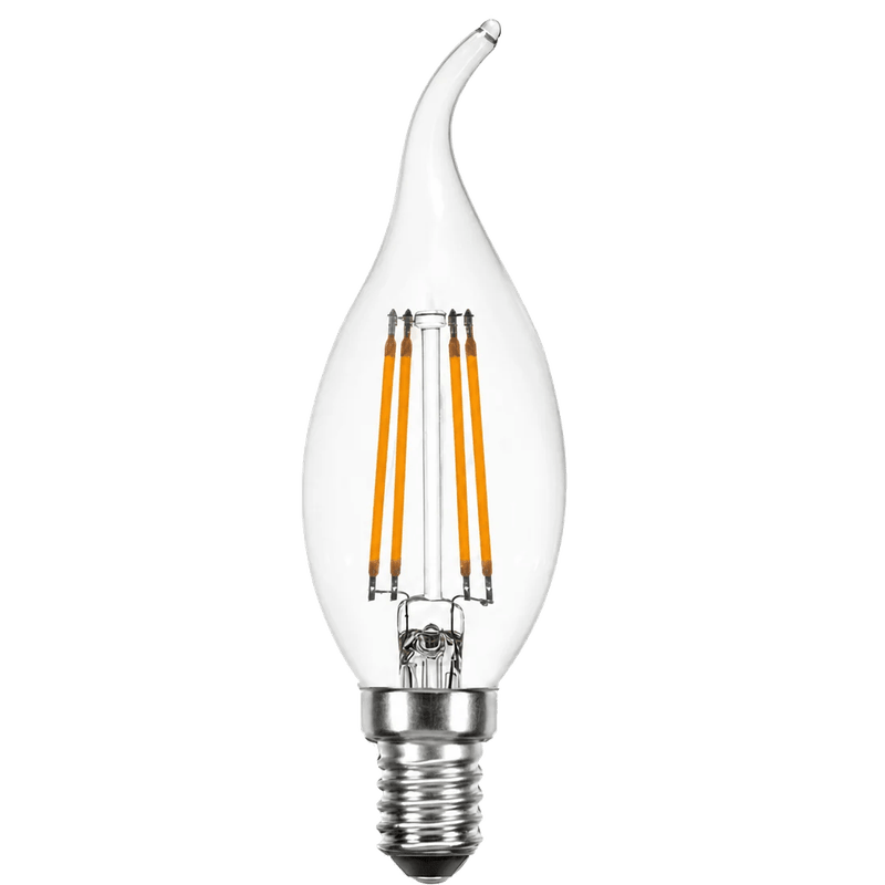 4W Dimmable Clear Flame Filament LED Bulb – E14, 4000K Cool White