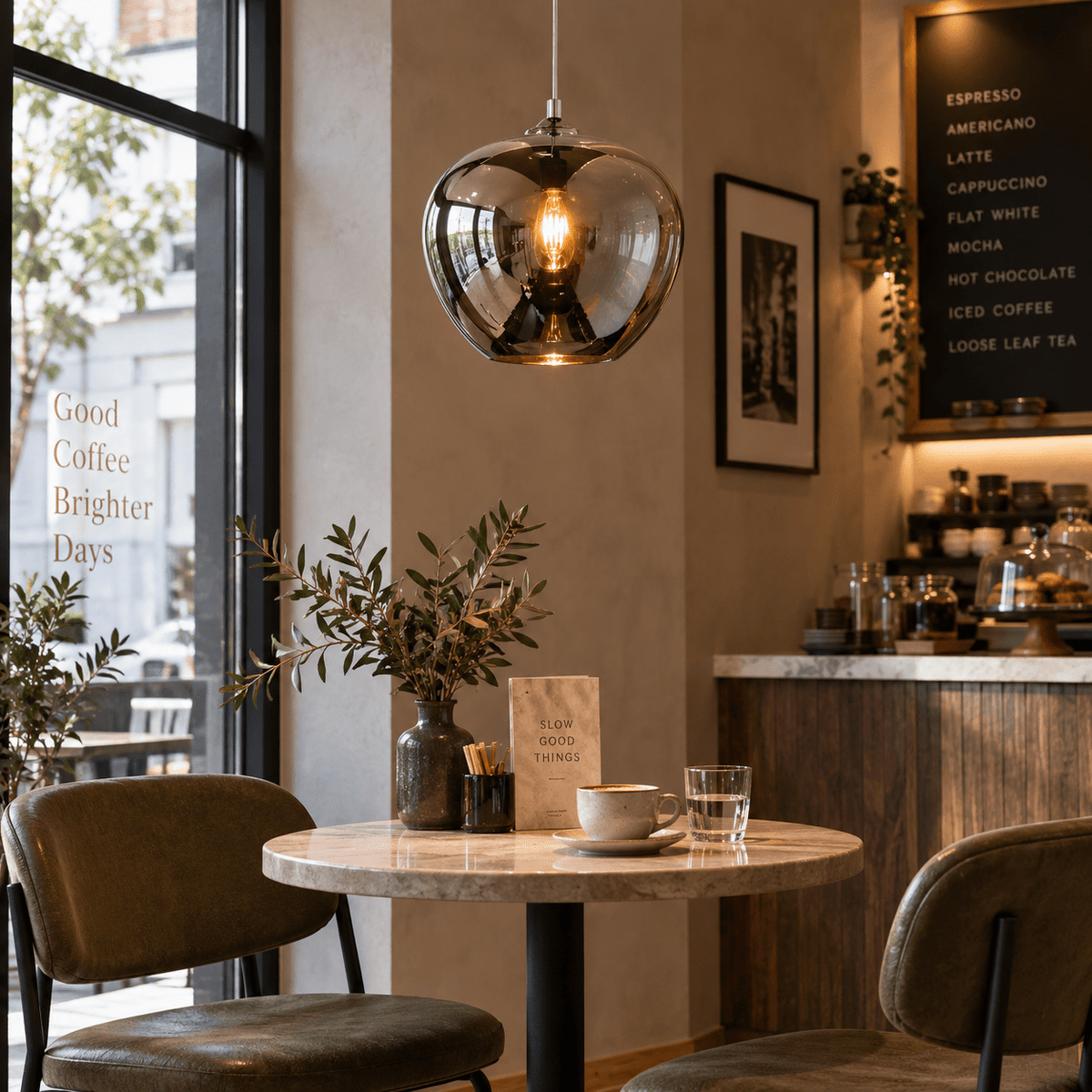Small Smoke Apple Pendant Light
