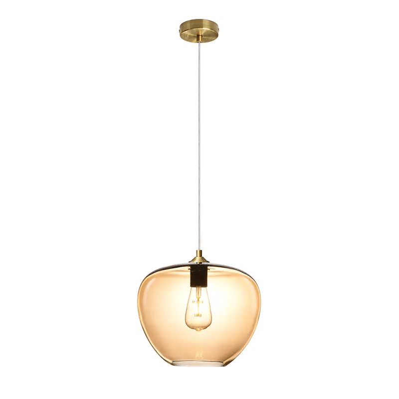Small Amber Apple Pendant Light