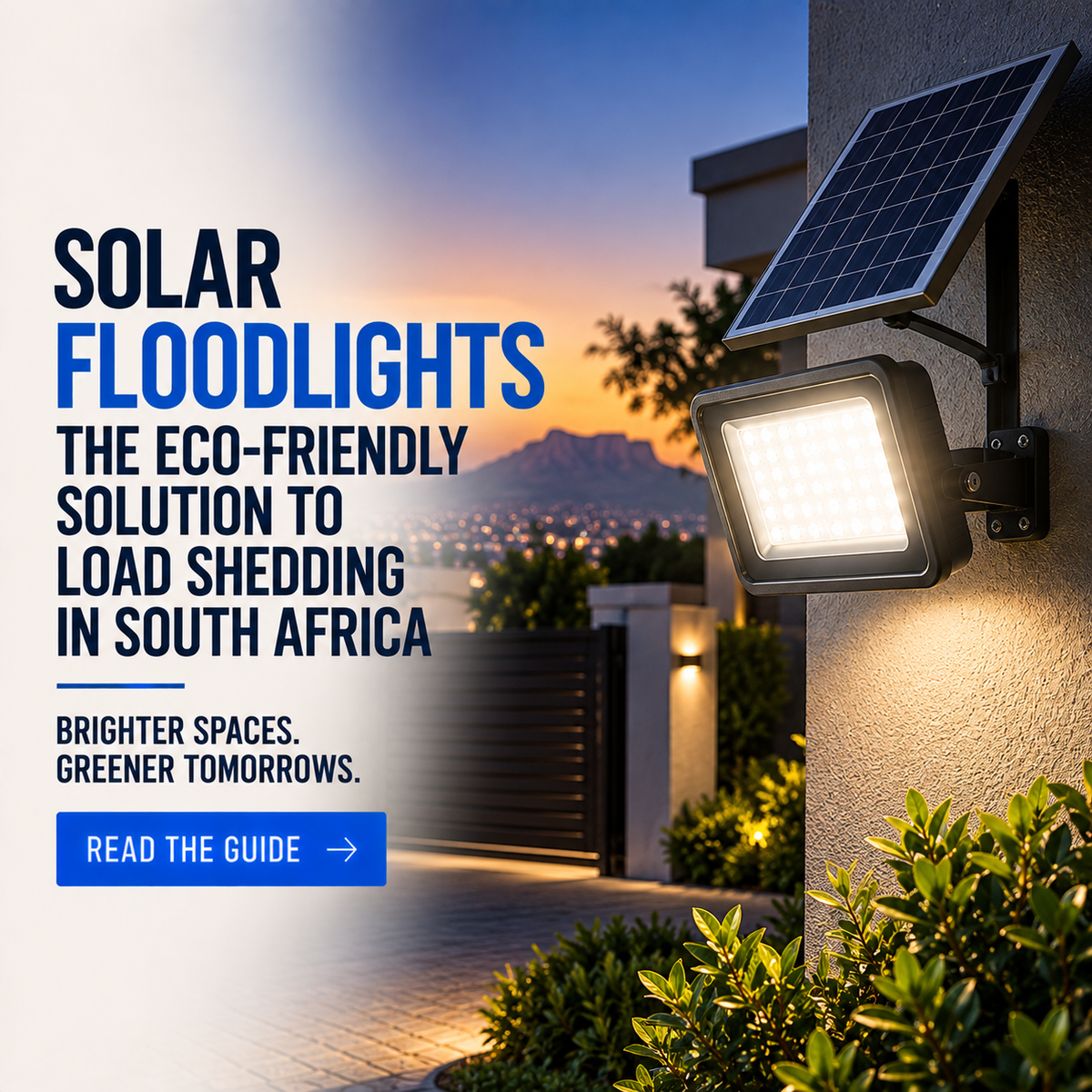 Solar floodlight guide for South African load-shedding and outdoor lighting
