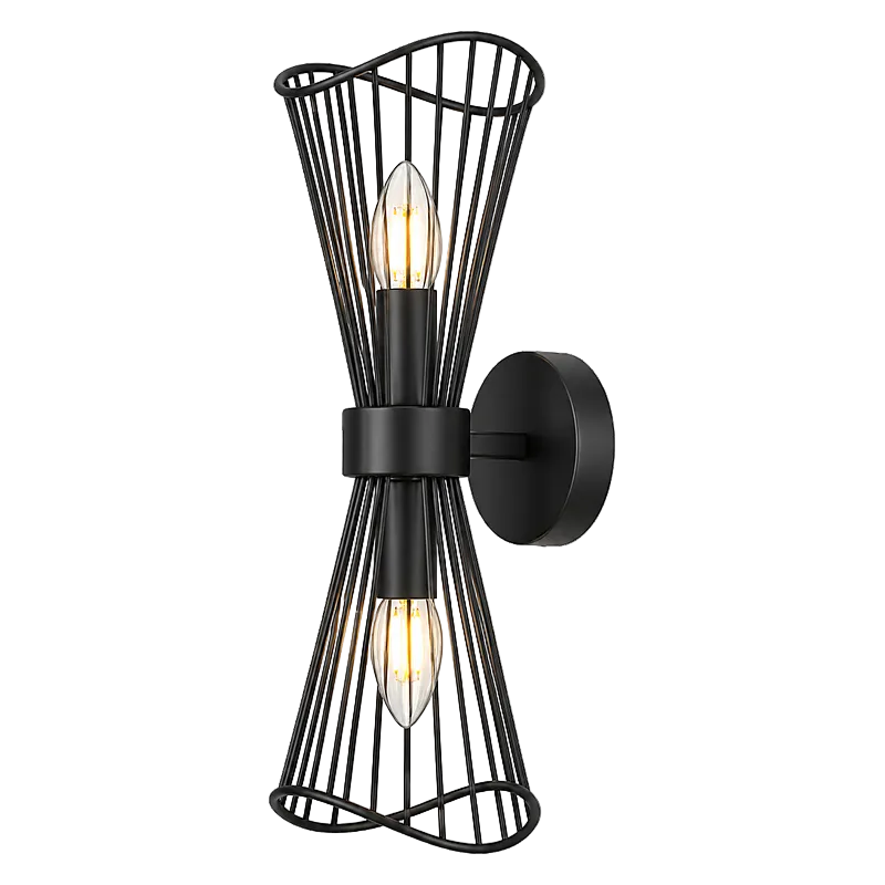 Sensu Black Indoor Wall Light - Double