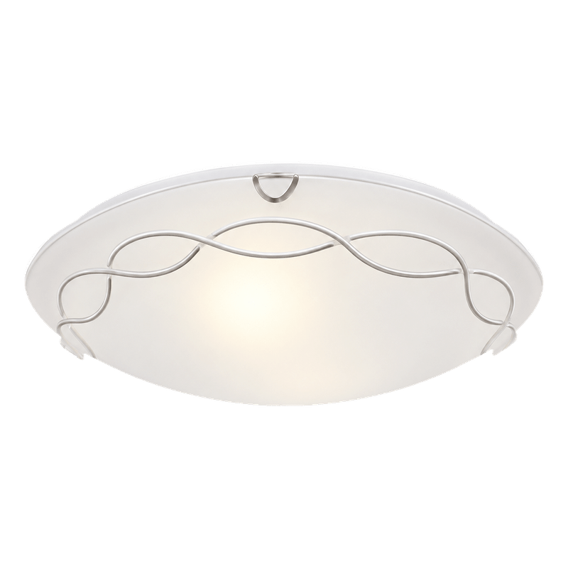 Large Chrome Ceiling Light - Frosted Glass