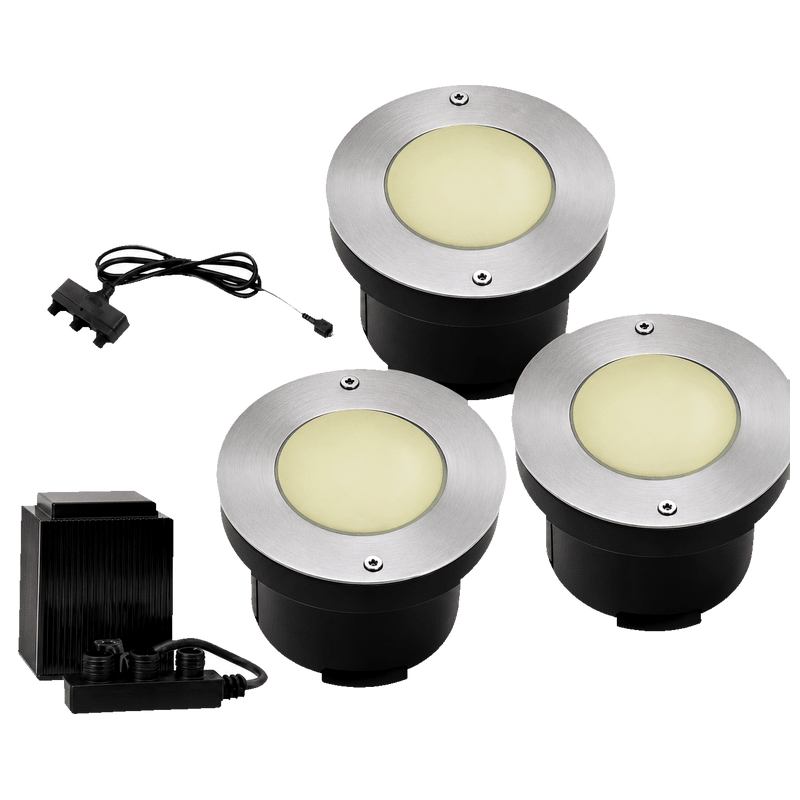 LED Deck Light - Round 3 Light Kit - Cool White