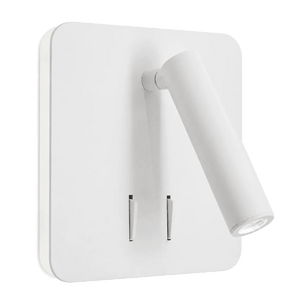 Matt White LED Wall Light - Bedside Reading