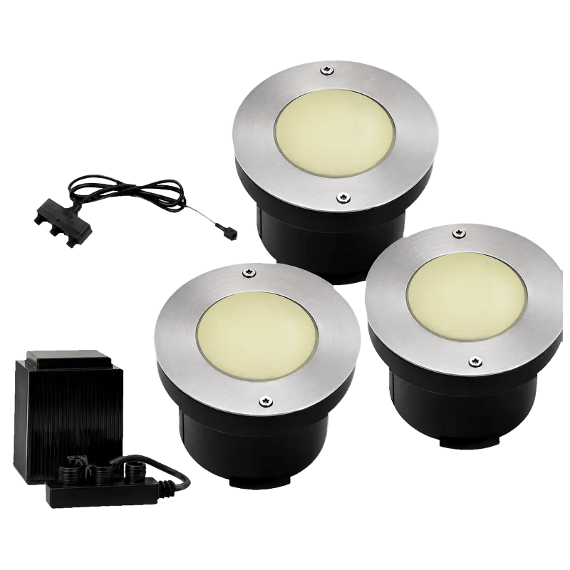 LED Deck Light - Round 3 Light Kit - Cool White