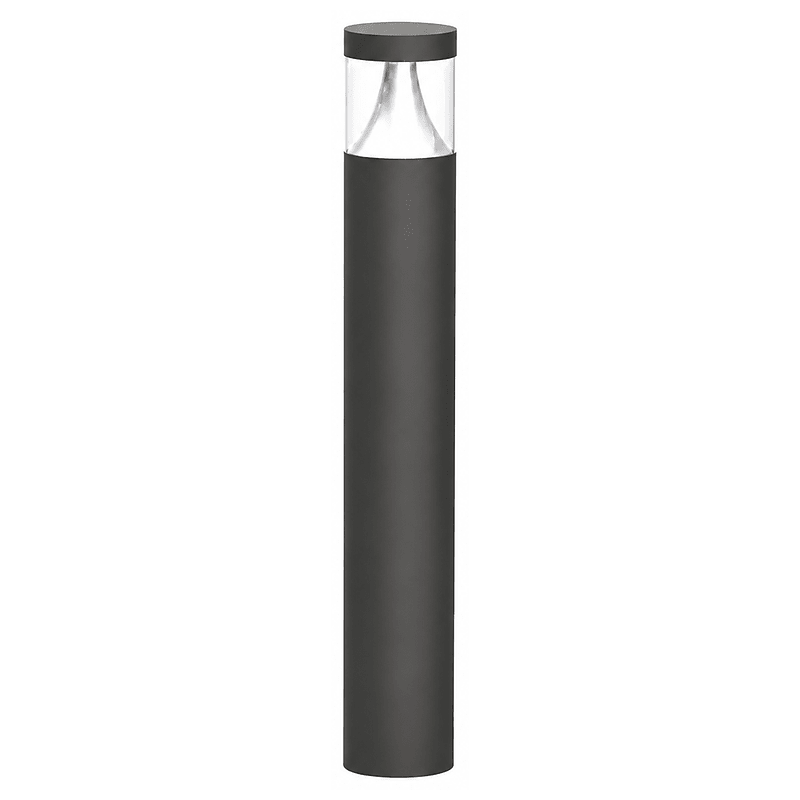 Cedarville LED bollard light with sleek black finish and clear top, designed for outdoor pathways.