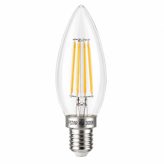 4W Warm White E14 LED Filament Candle Bulb