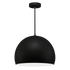 E27 Dome Metal Pendant, Black, transparent background