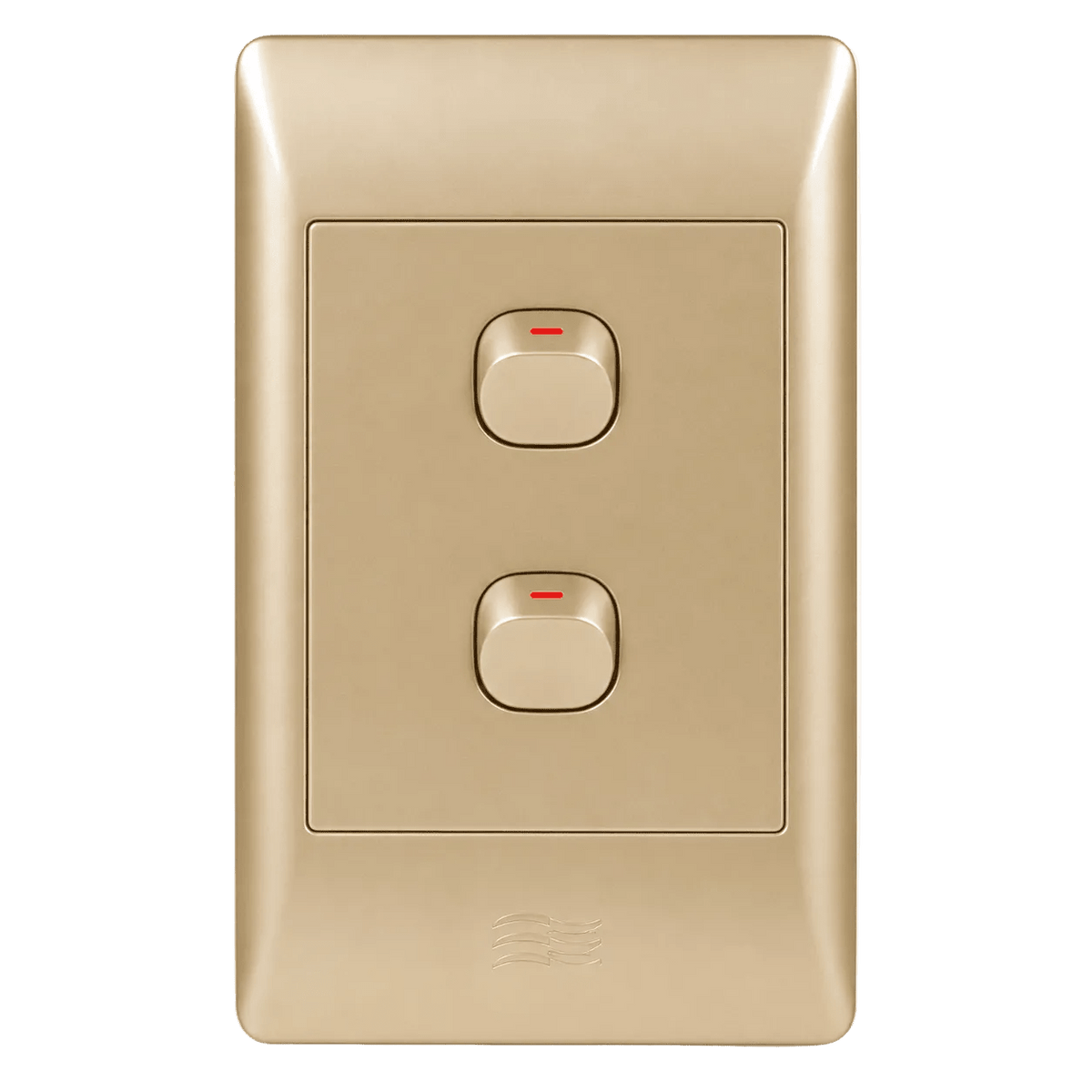 Champagne Light Switch - 2 Lever, 1 Way (4 x 2)
