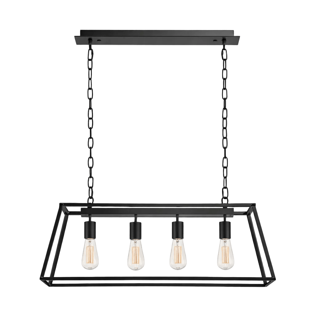 4 Light Rustic Rectangular Lantern