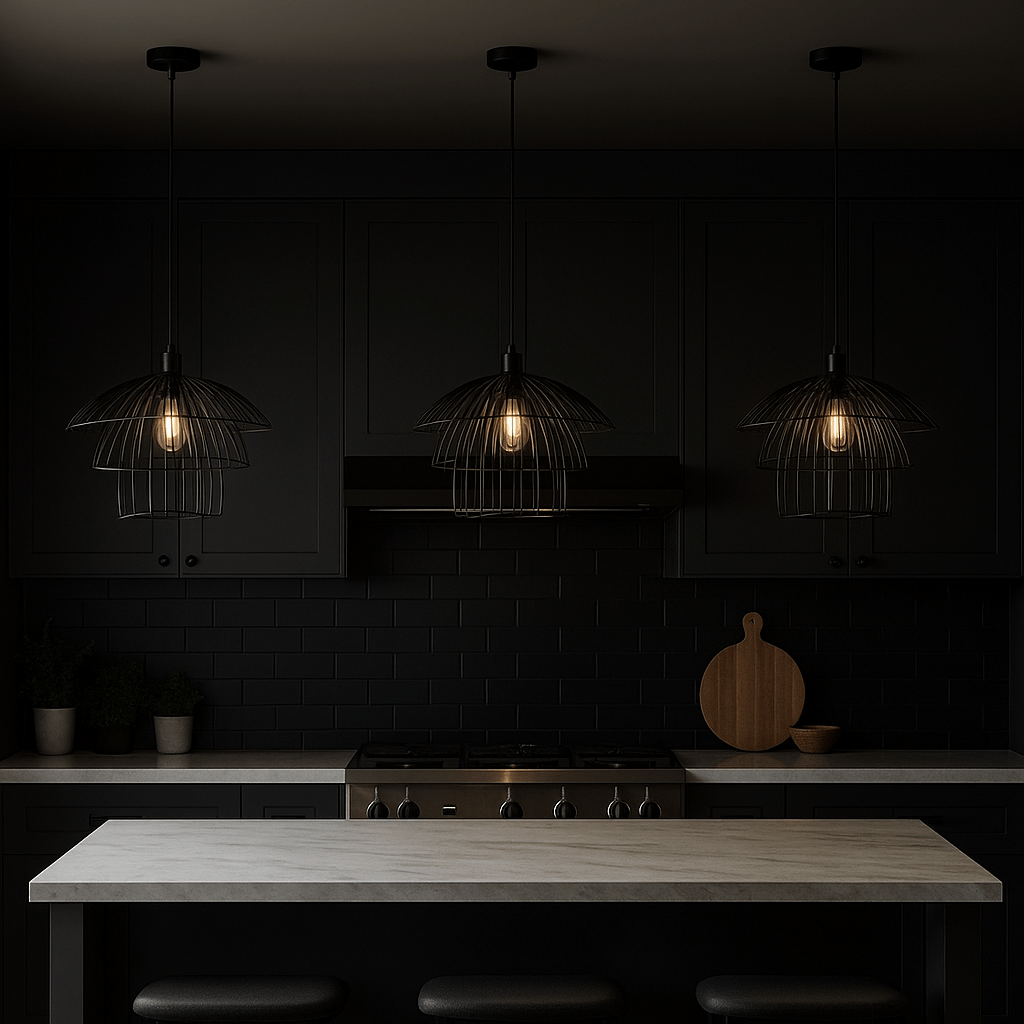 Sensu Trio Black Pendant Light