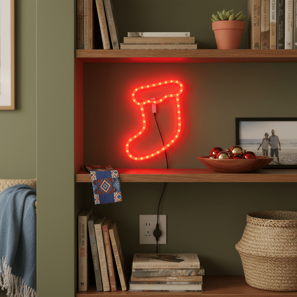 LED Christmas Lights - Boot Motif