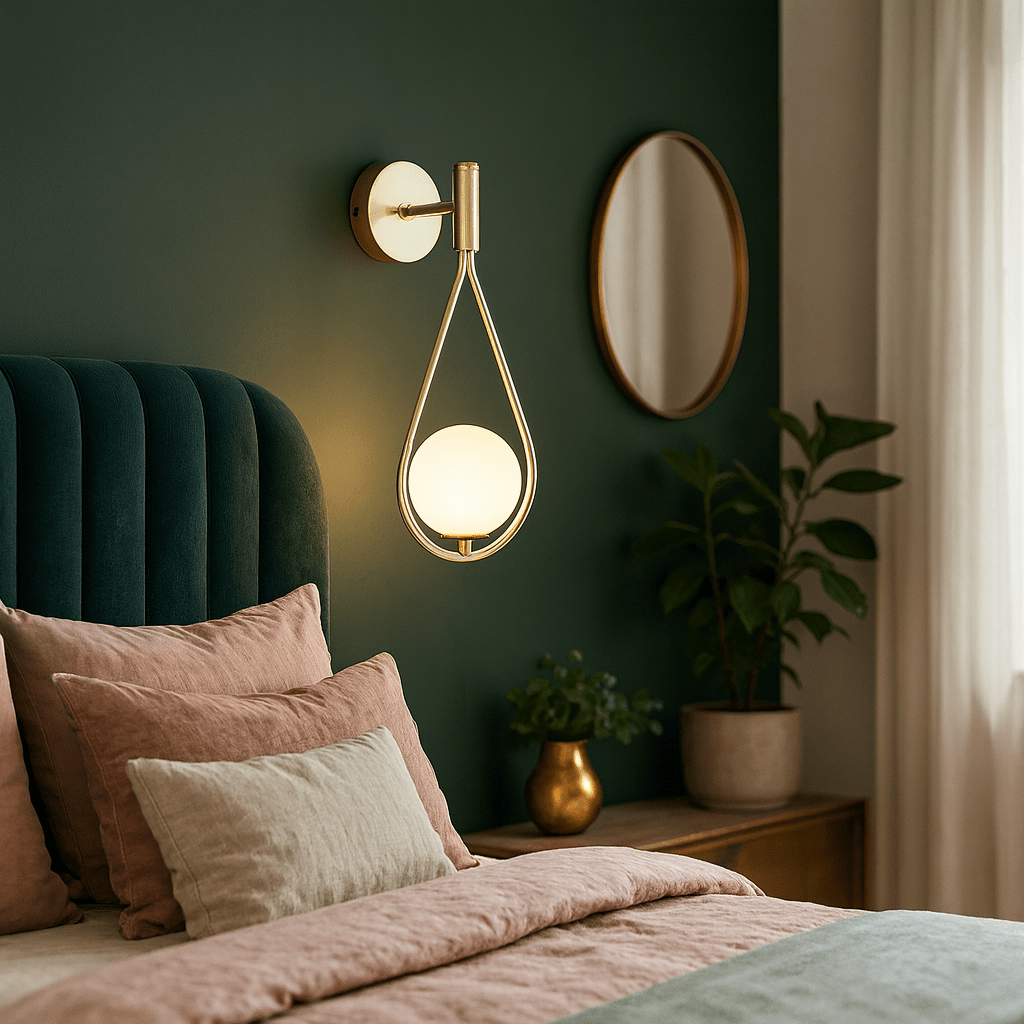 Tear Drop Satin Gold Wall Light