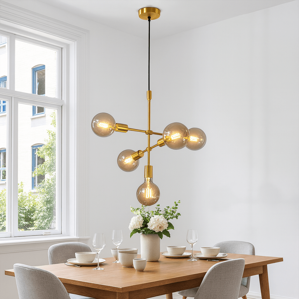 Ballito 5 Light Gold Pendant