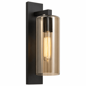 Coffee and Amber Outdoor Wall Light