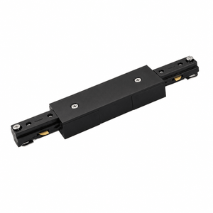 Black 35W Bazuka 3-wire track connector, showcasing a sleek design with metal build and tool-free adjustments.