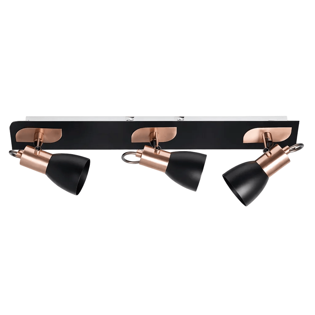 3 Light Black & Copper Spotlight
