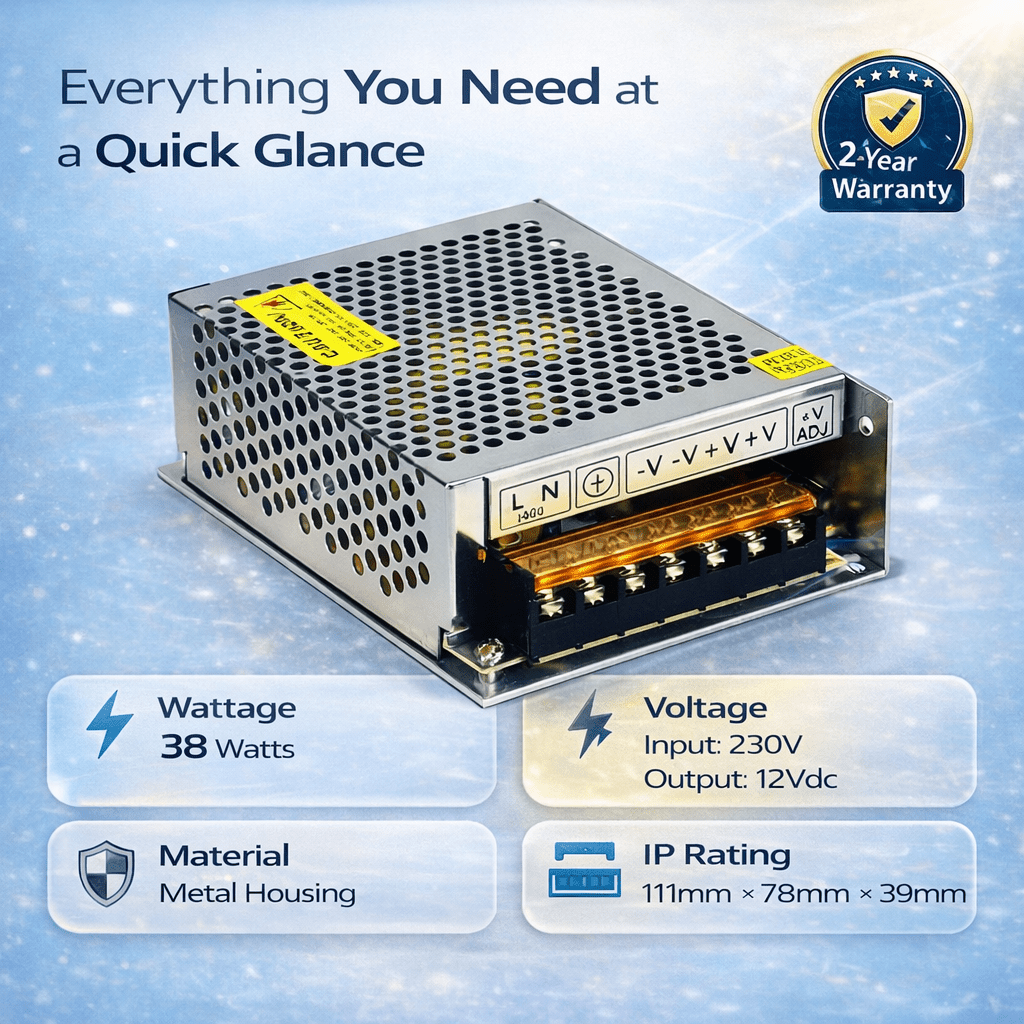LED Power Supply - 12Vdc 38W