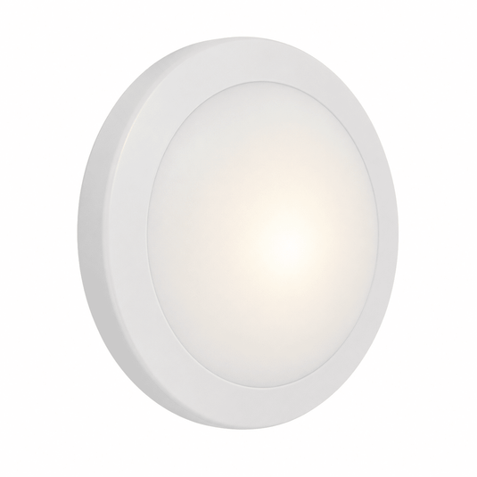 Grey outdoor wall light with a round design and frosted lens, ideal for coastal areas.