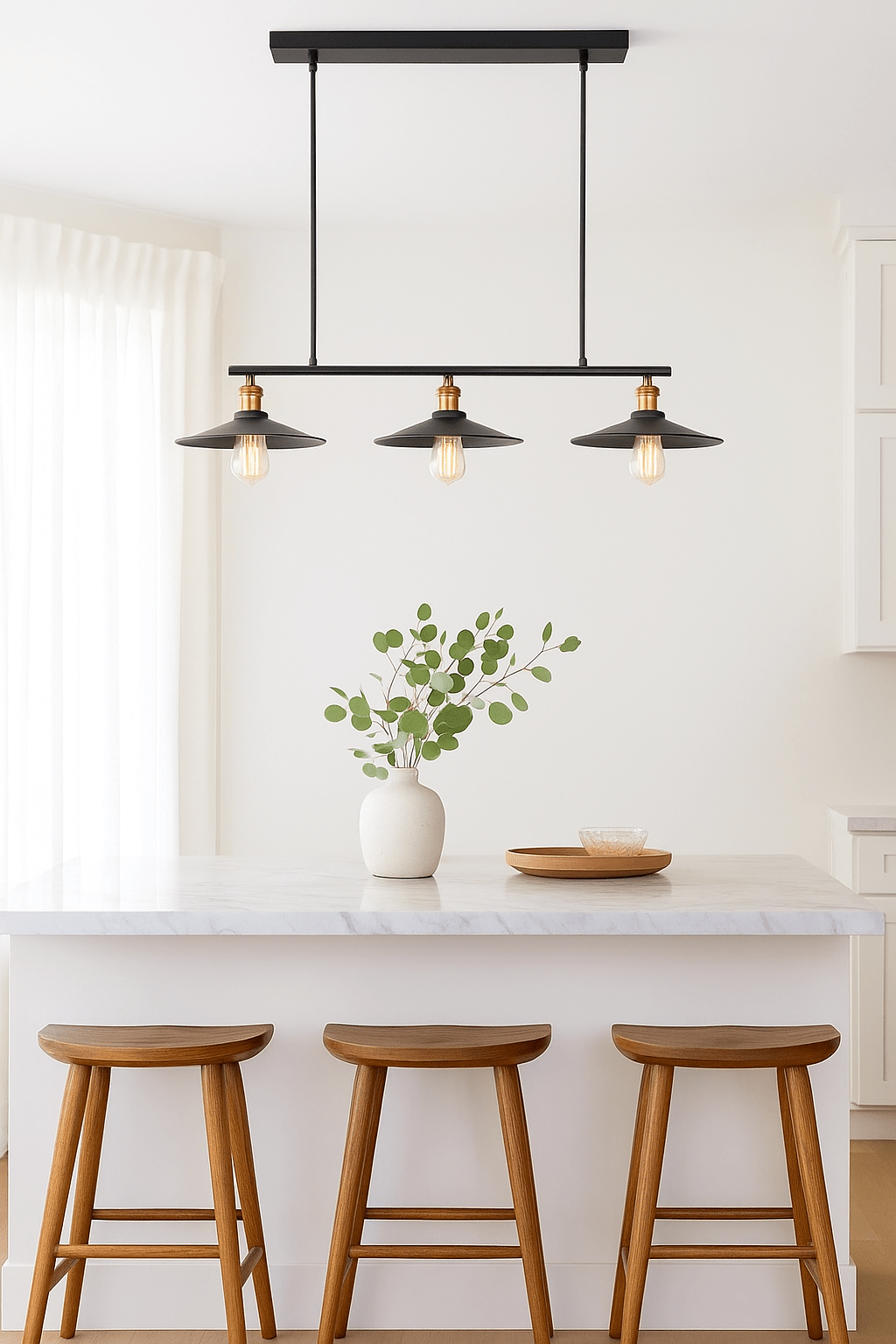 3 Light Black Metal Chandelier CH531/3 BLACK