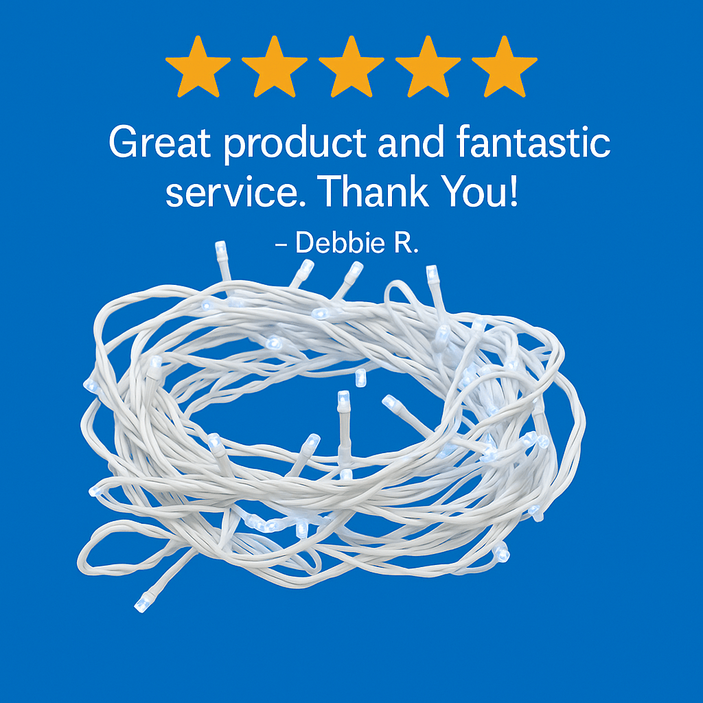 LED Fairy Lights - 12 Meter / White Cable / Connectable