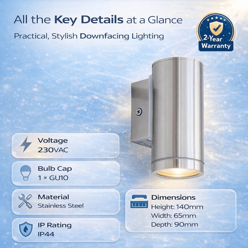 LED Wall Light - Glossy Down Facing