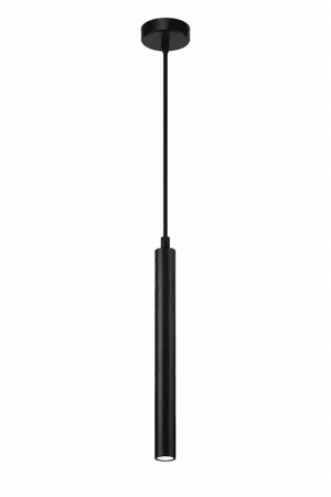Slim black LED pendant light with a round ceiling mount and a long hanging cord.