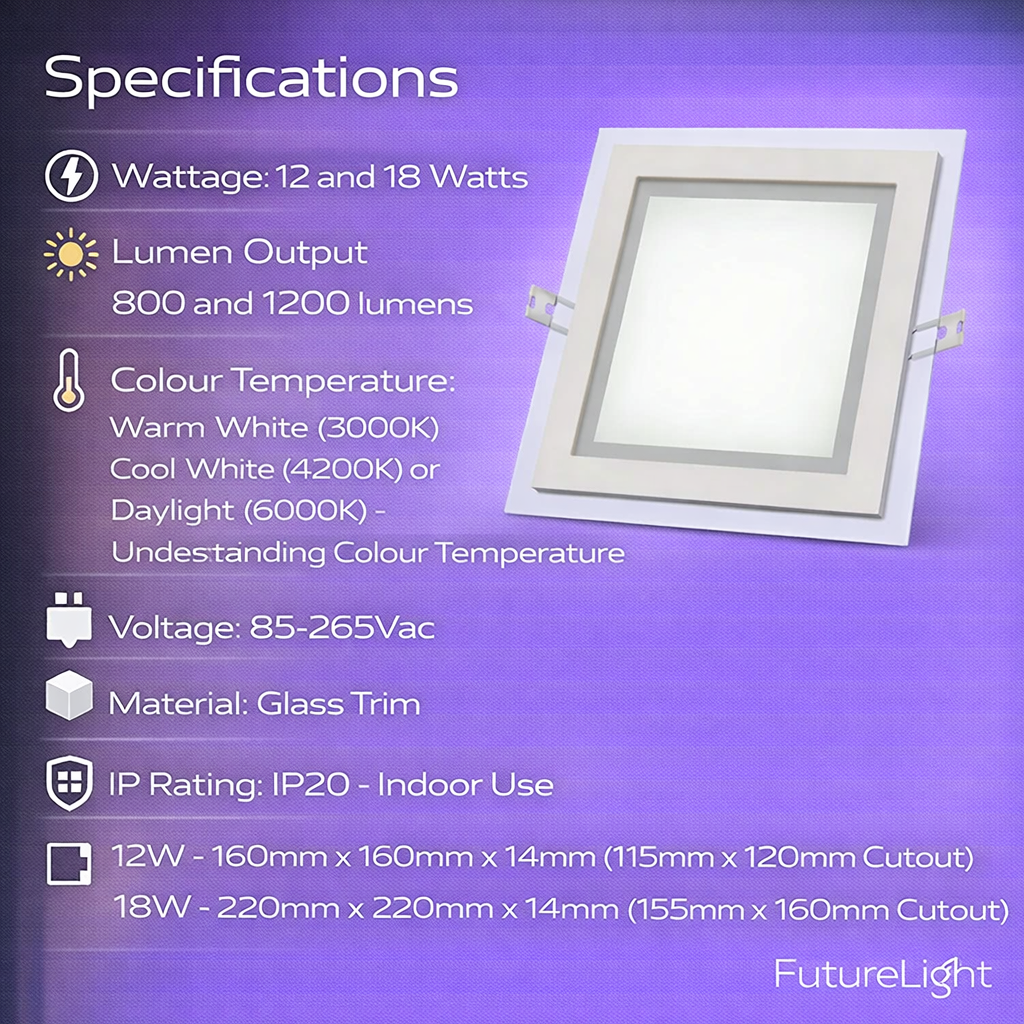 LED Recessed Downlight - 12W / 18W Square