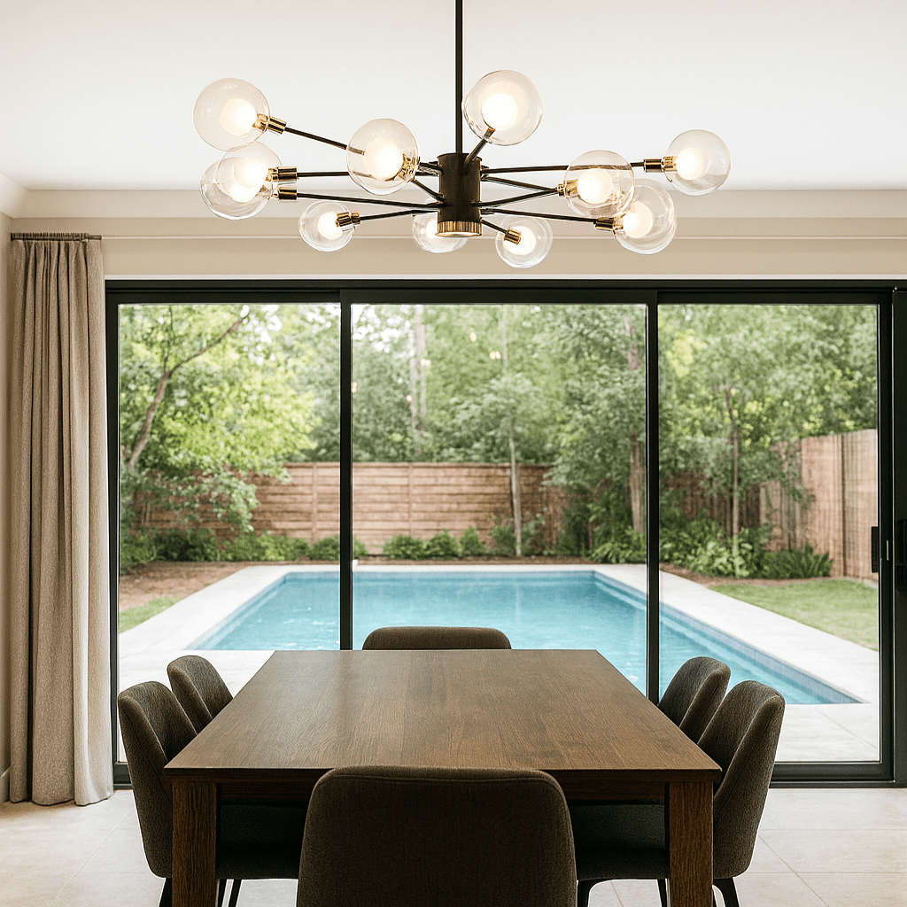 Issa 12 Light Black & Gold LED Chandelier