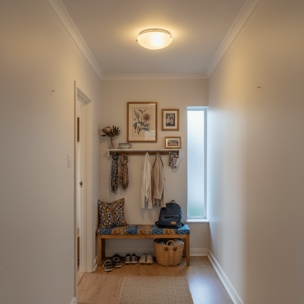 Chrome Ceiling Mount Light Frosted Glass