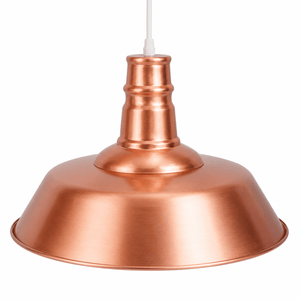 Copper pendant light on a white background