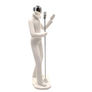 Elegant White and Silver Singer Figurine - Future Decor