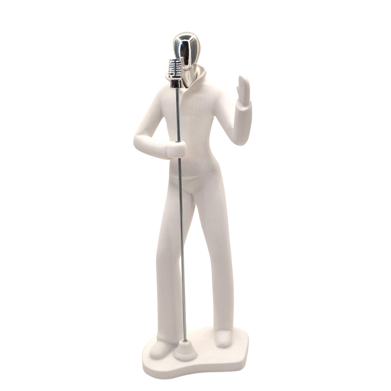 Elegant White and Silver Singer Figurine - Future Decor