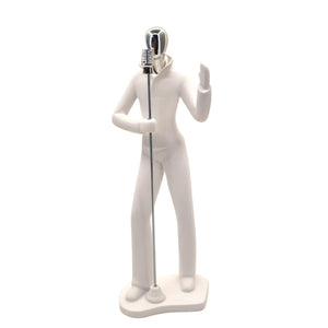 Elegant White and Silver Singer Figurine - Future Decor
