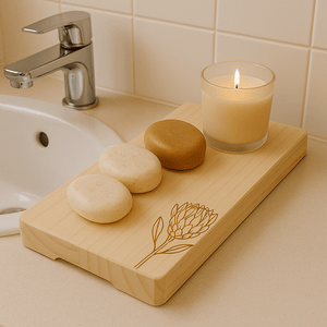 Elegant White Wash Bathroom Tray Stand - Future Decor