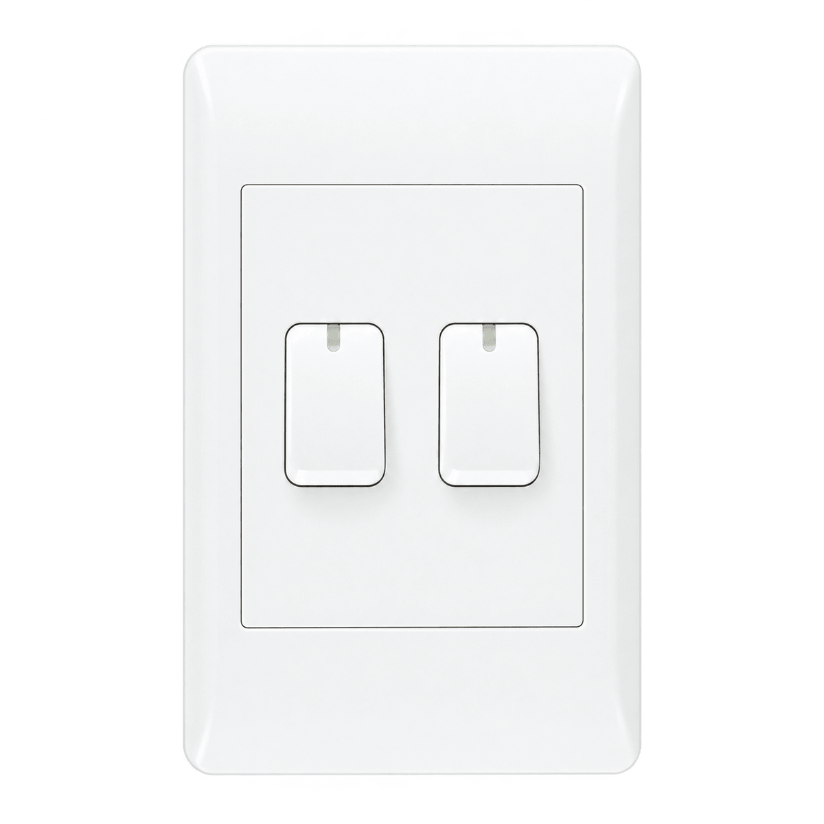 EPL white two-lever two-way switch on transparent background