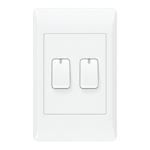 EPL white two-lever two-way switch on transparent background