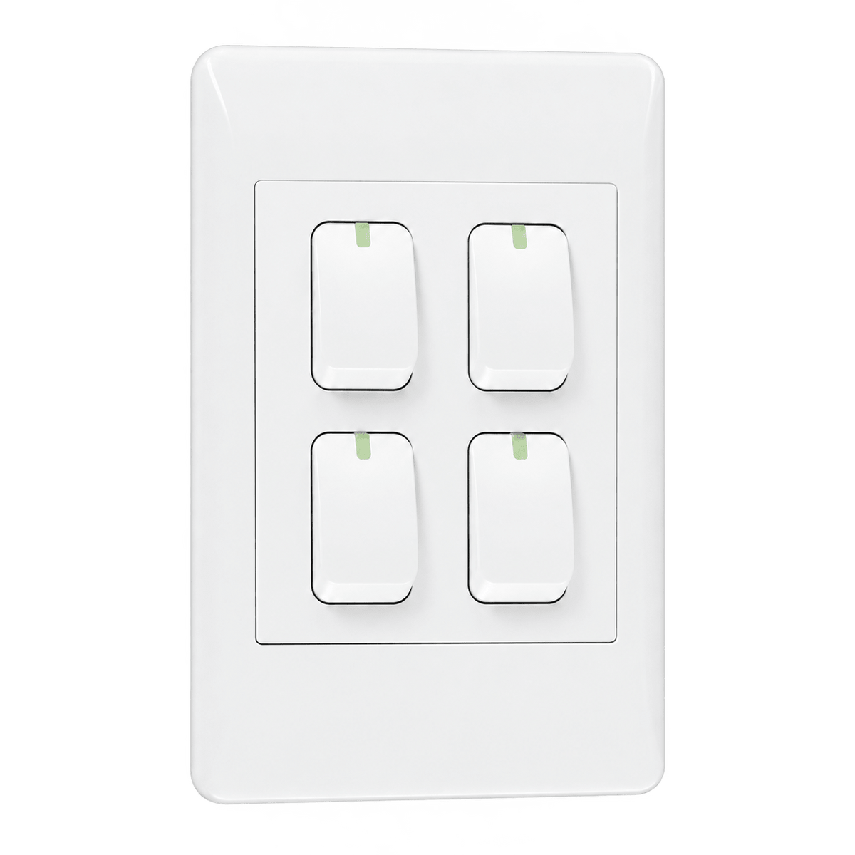 EPL white four-lever two-way switch on transparent background