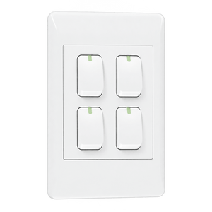 EPL white four-lever two-way switch on transparent background