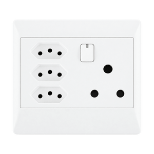 EPL White Socket with 3 RSA sockets on transparent background
