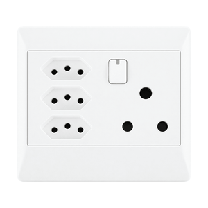 EPL White Socket with 3 RSA sockets on white background