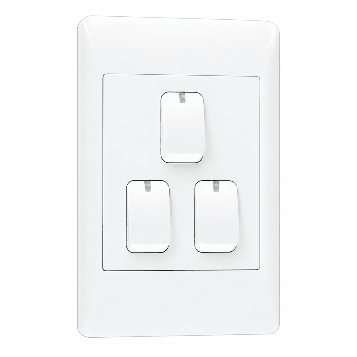 EPL white three-lever two-way switch on white background