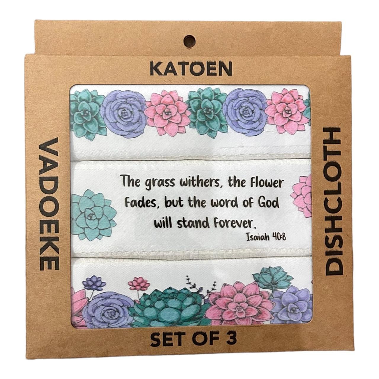 Everlasting Floral Tea Towels - Isaiah 40:8 - Future Decor