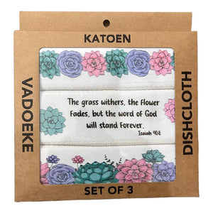 Everlasting Floral Tea Towels - Isaiah 40:8 - Future Decor