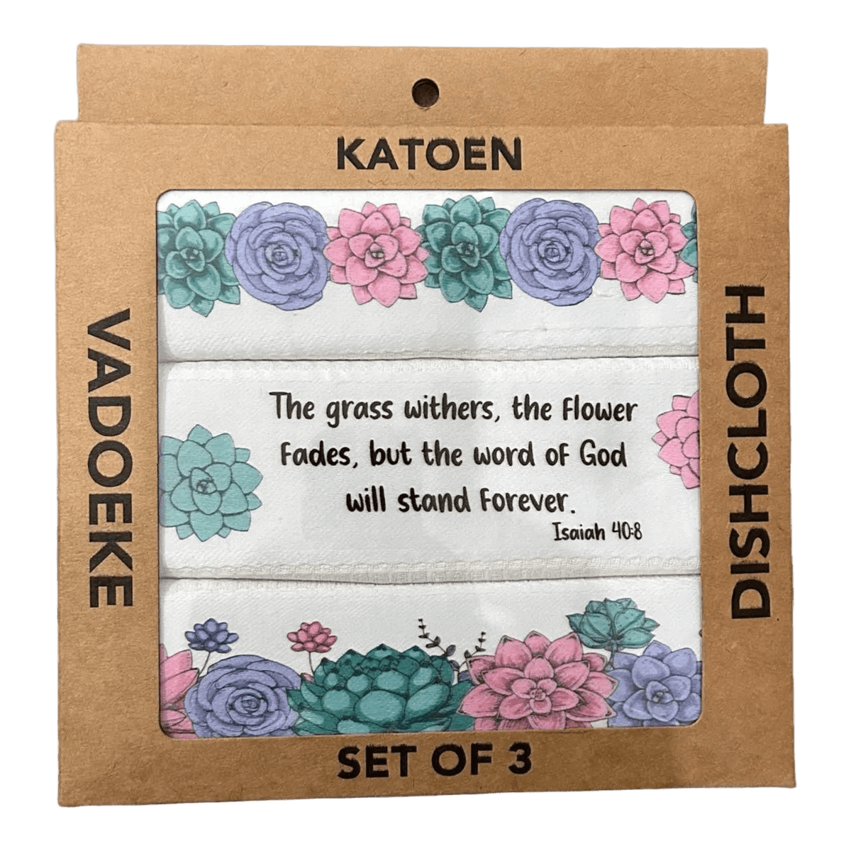 Everlasting Floral Tea Towels - Isaiah 40:8