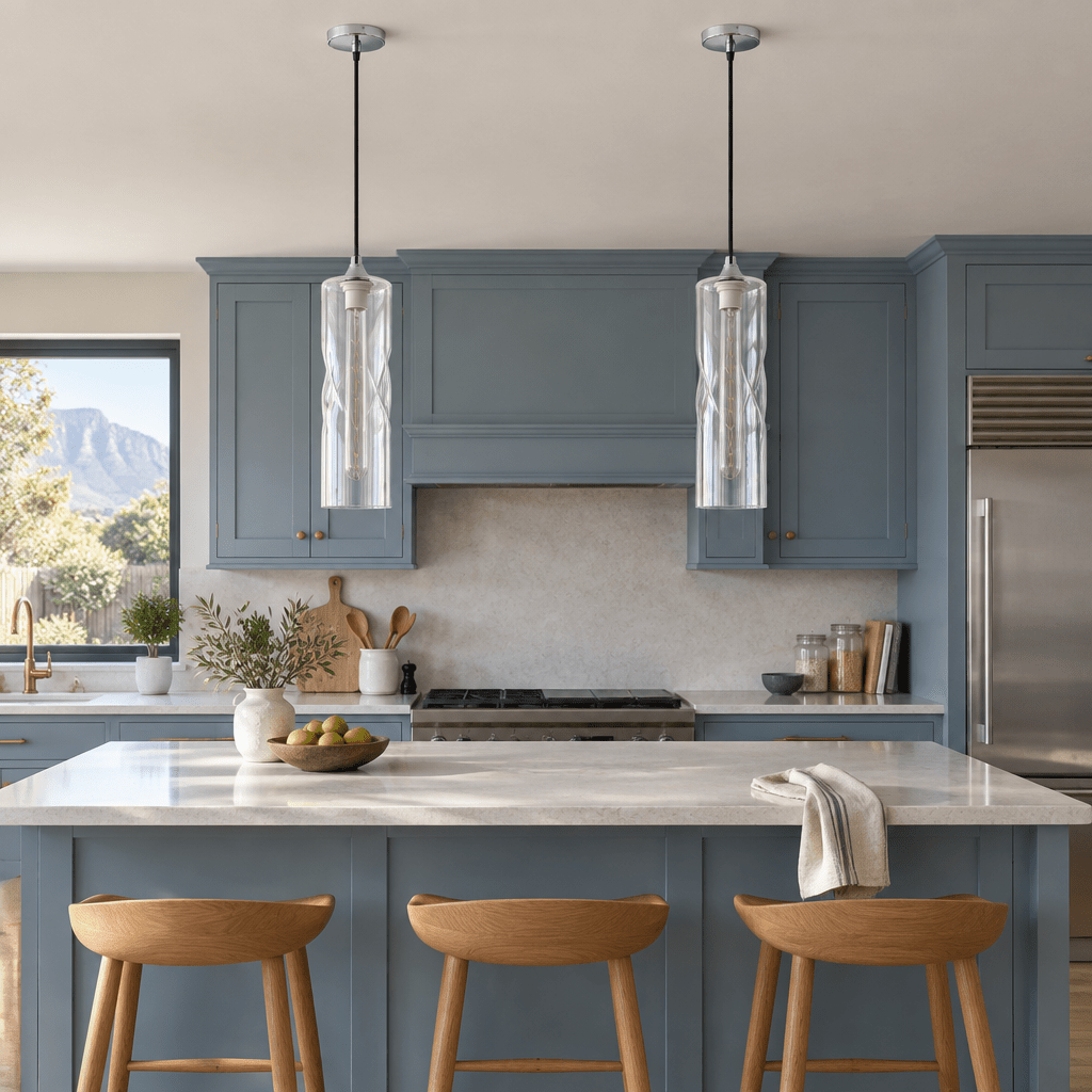 Twisted Glass Clear Pendant Light