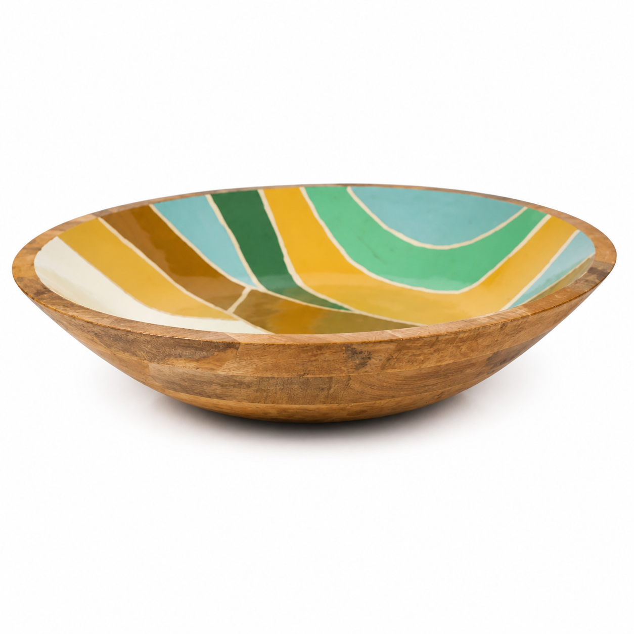 Wave Pattern Mango Wood Bowl
