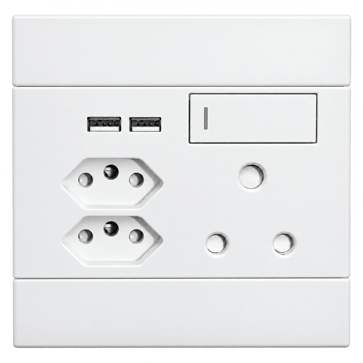 Veti 2 - White 2 x USB, 2 x New RSA & 1 x 16A Socket - Switched
